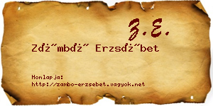 Zámbó Erzsébet névjegykártya
