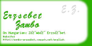 erzsebet zambo business card
